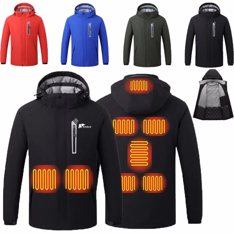8 Heat Zones USB Charging Heating Jacket Warming Hoodie Coat Heated Jacket
