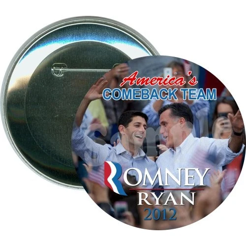 America's Comeback Team, Romney Ryan, 2012, Political Button 1