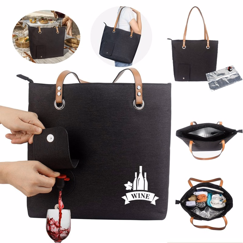 Stylish Functional Wine Tote Bag with Hidden Compartment