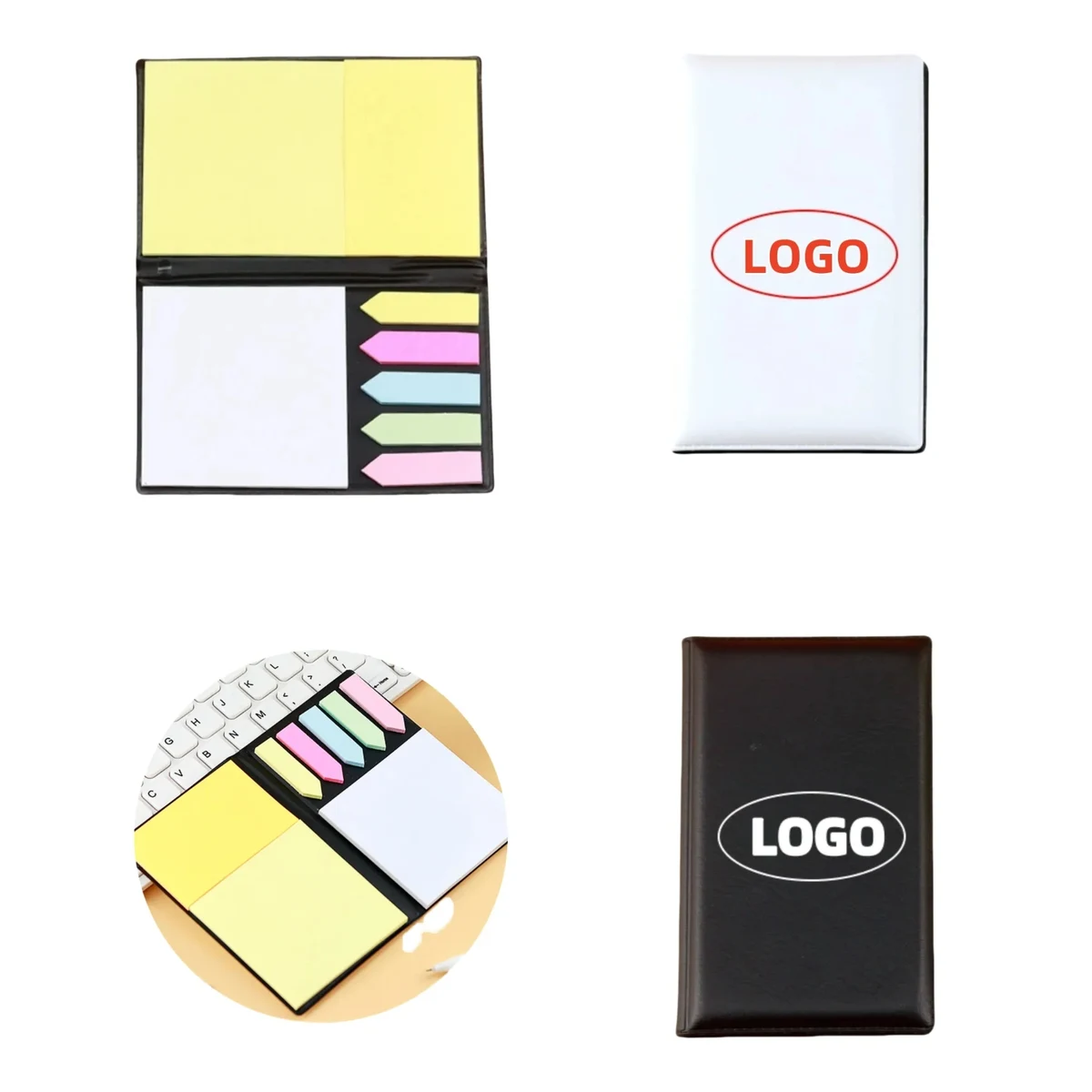 White Leather Sticky Note Pad 1