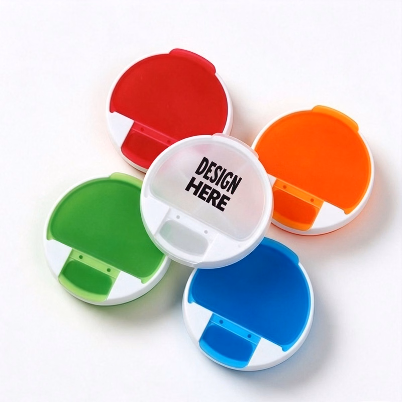 Compact 4-Box Daily Pill Case