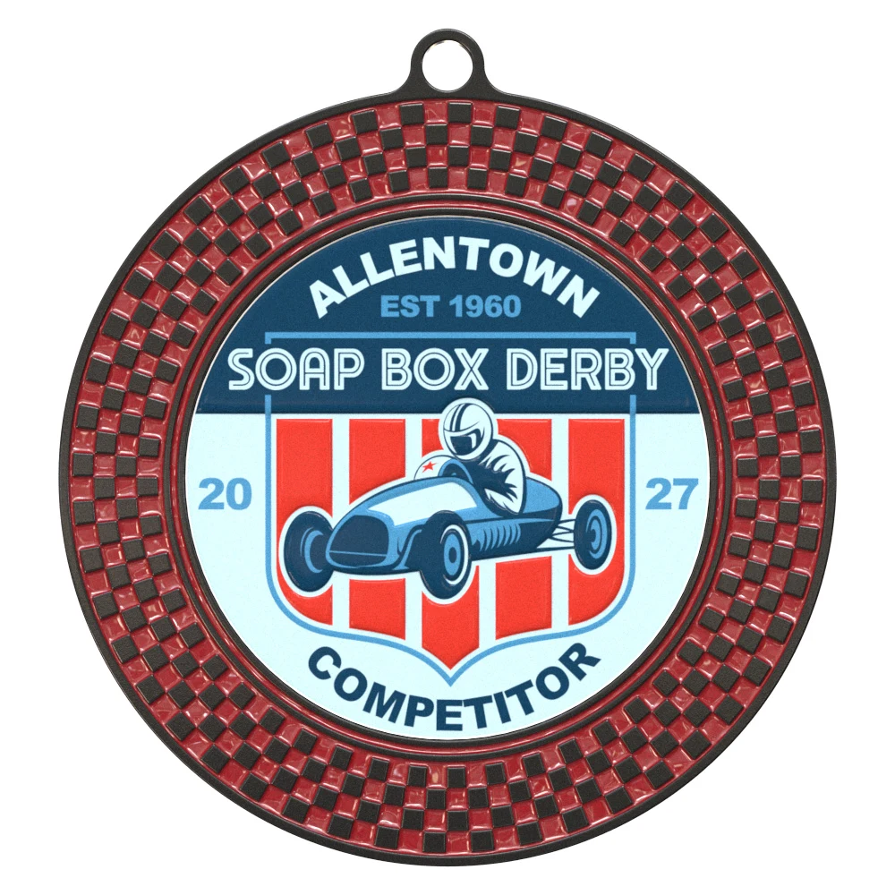 Express Vibraprint™ Checkered Insert Medal (3") 1