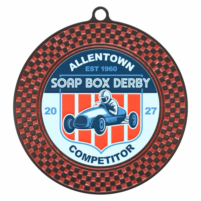 Express Vibraprint™ Checkered Insert Medal (3")