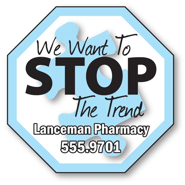 Awareness Magnet - Octagon Shape (2.25x2.25) - 25 Mil. 1