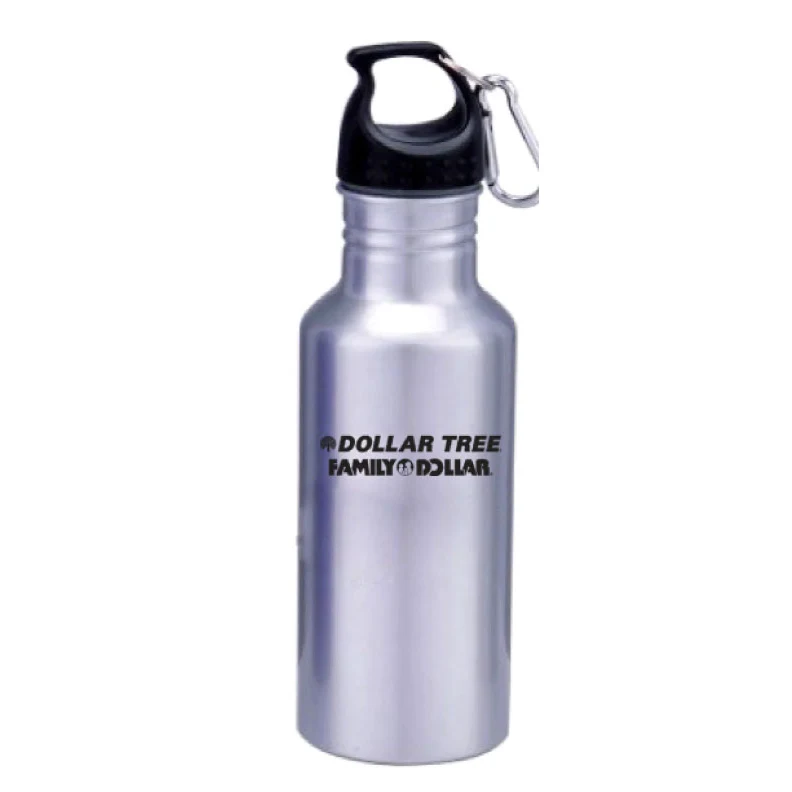 22 Oz. Wide Mouth Aluminum water bottle w/ Carabiner, BPA Free, custom water bottle with logo imprint 1
