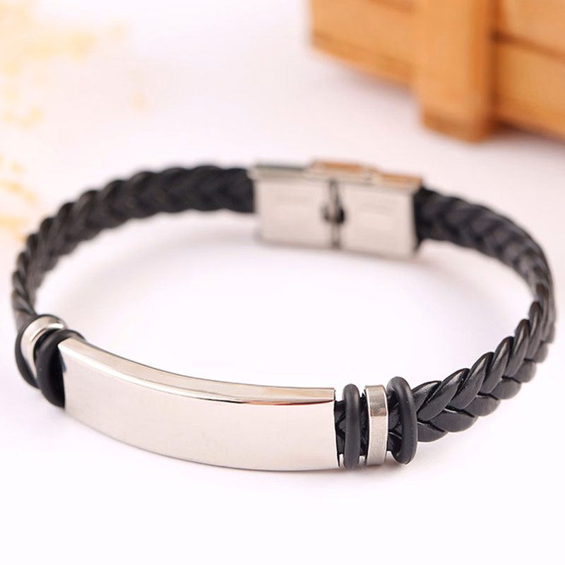 Leather Personalized Braided Bracelets