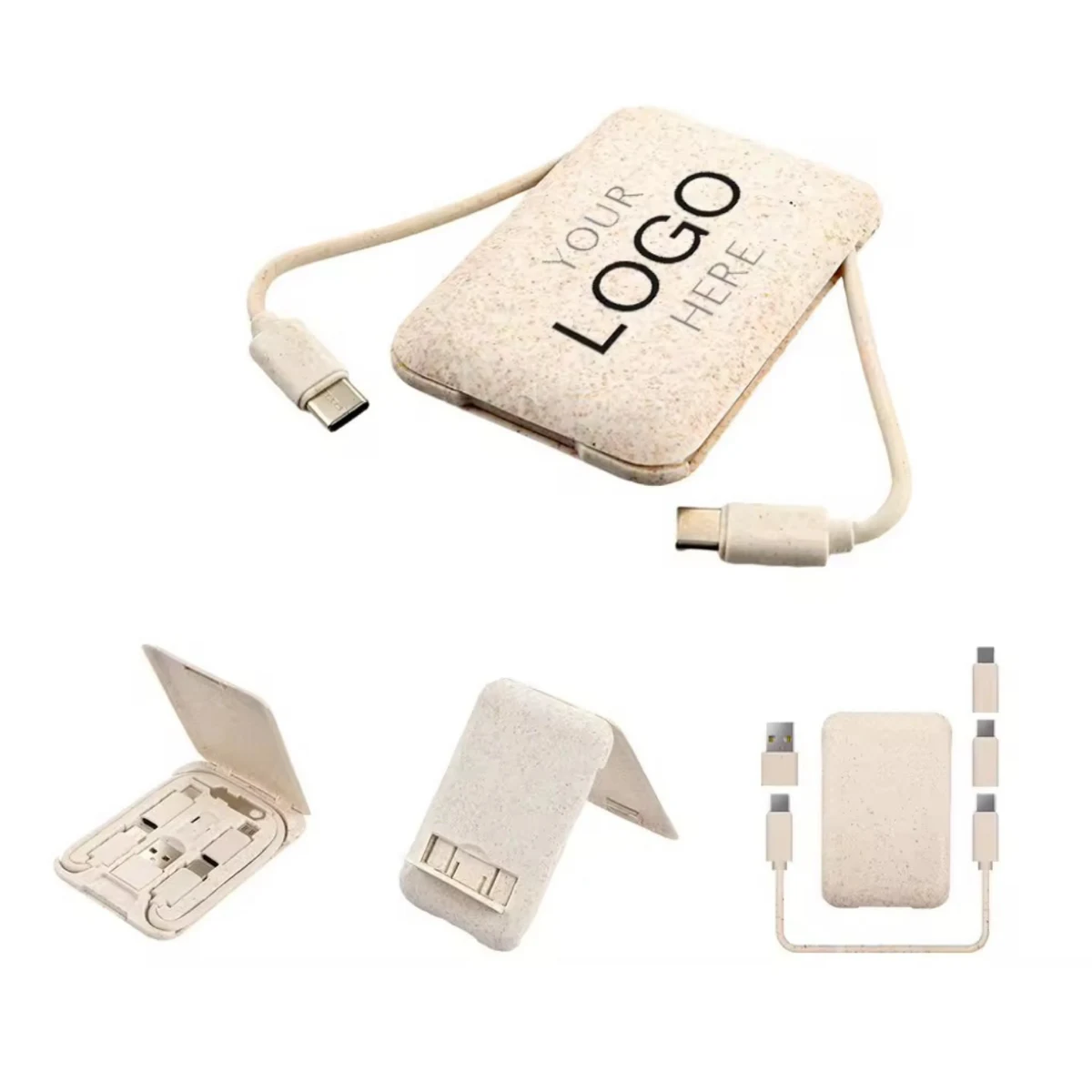 MOQ 10 pcs Multiple Wheat Straw USB Cable Set 1