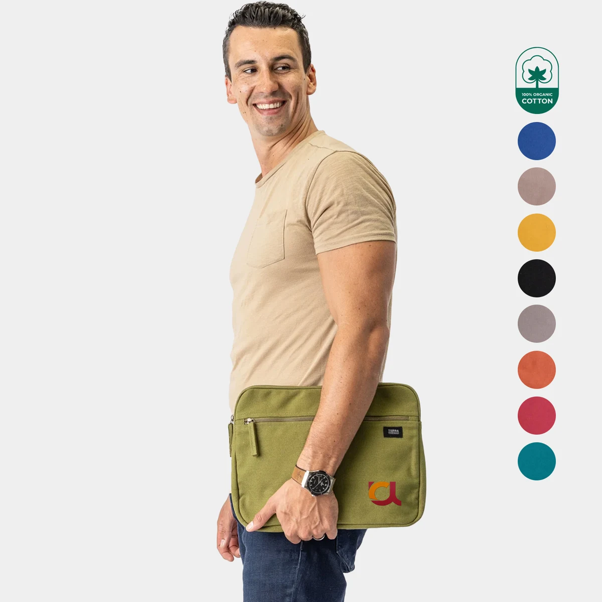 TERRA THREAD® - Erdig 15" Laptop Sleeve Sustainable GOTS & Fair Trade Certified 1