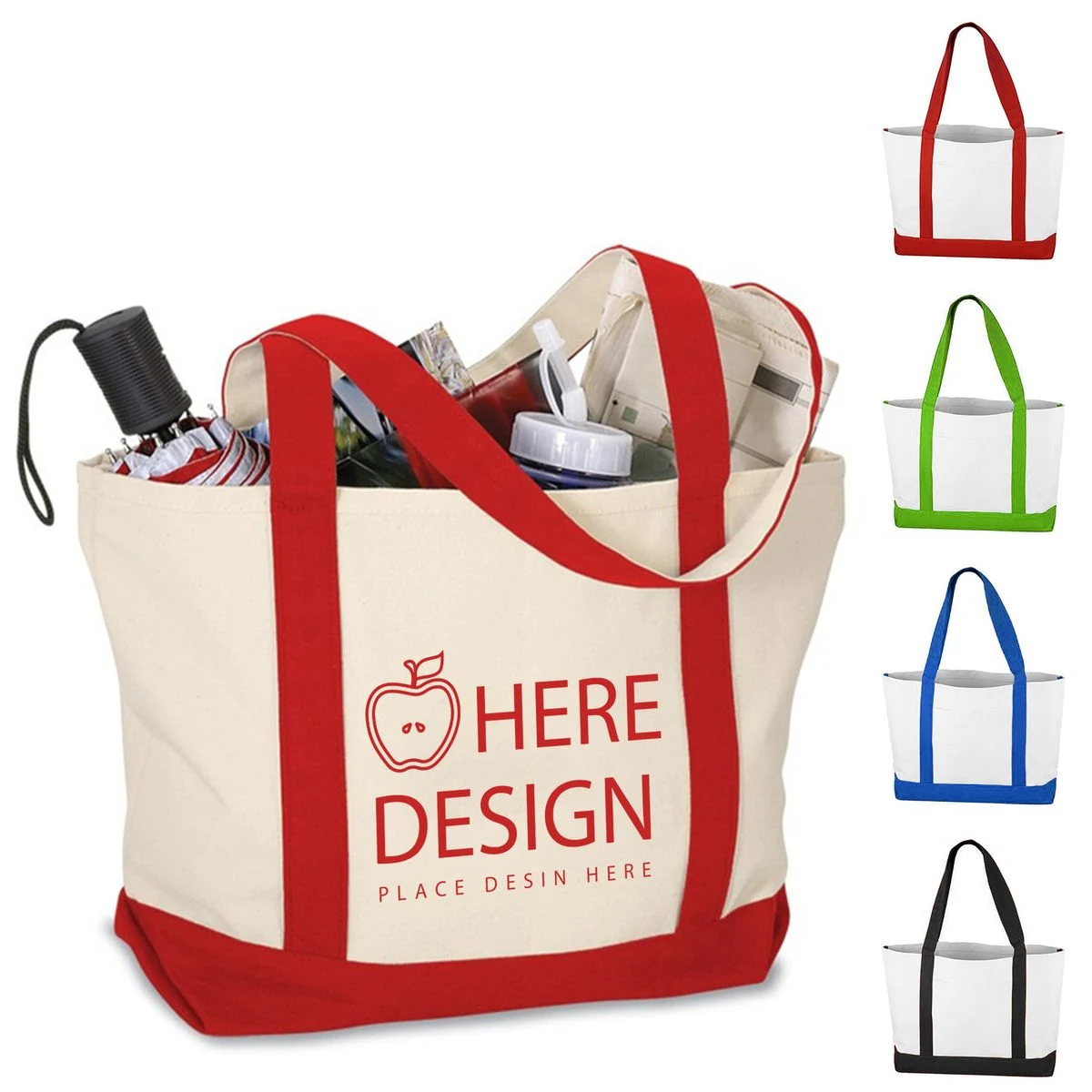 Custom Large Canvas Shopping Bag with Logo, custom tote bag with logo imprint 1