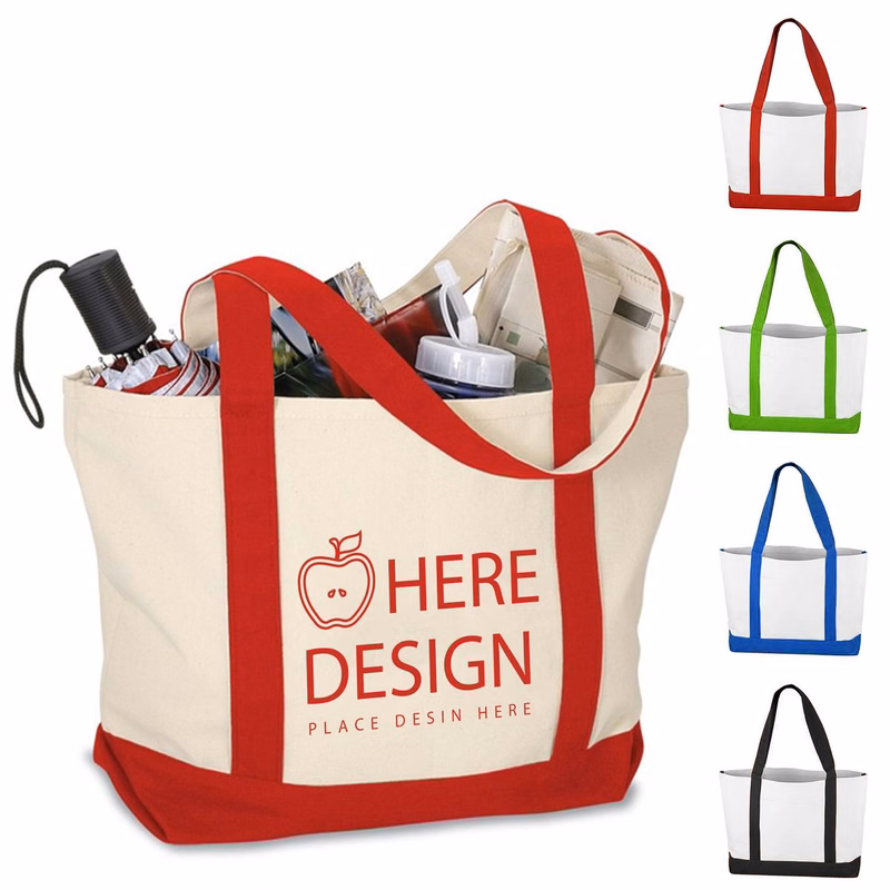 Custom Large Canvas Shopping Bag with Logo