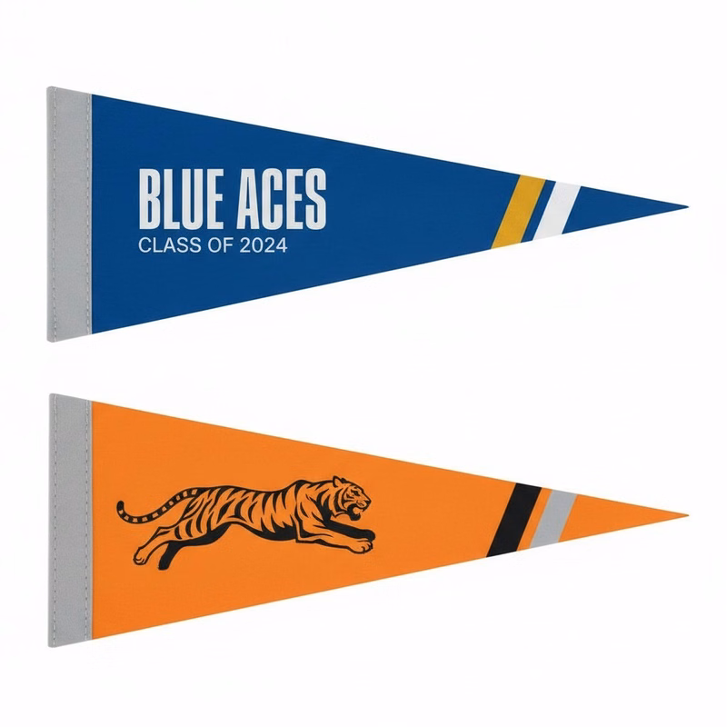 Multi Size Full Color Felt Pennant Flag (4" X 10" X 0.05")