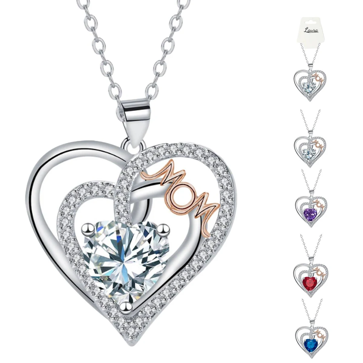 Luxury Double Heart Mom Necklace Mother's Day Gift 1