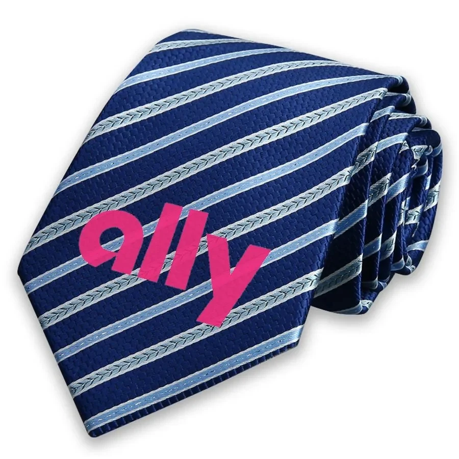Patterned Tie with Printed Logo 1