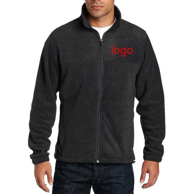 Simple Fleece Front-Zip Jacket with Standing Collar 1
