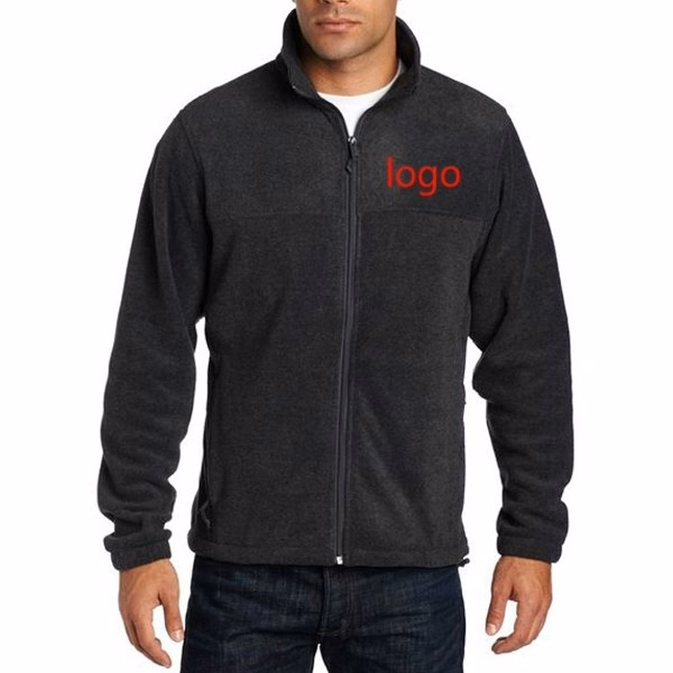 Simple Fleece Front-Zip Jacket with Standing Collar