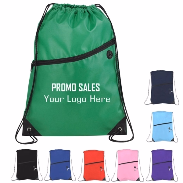 Zipper Drawstring Tote Bag
