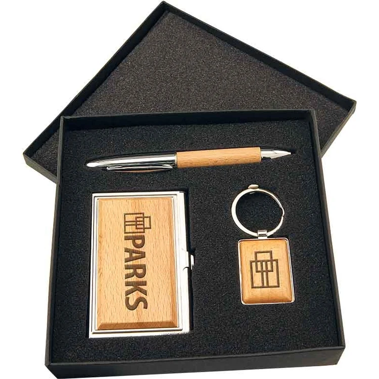 Business Card Case, Pen, and Key Chain Gift Set 1