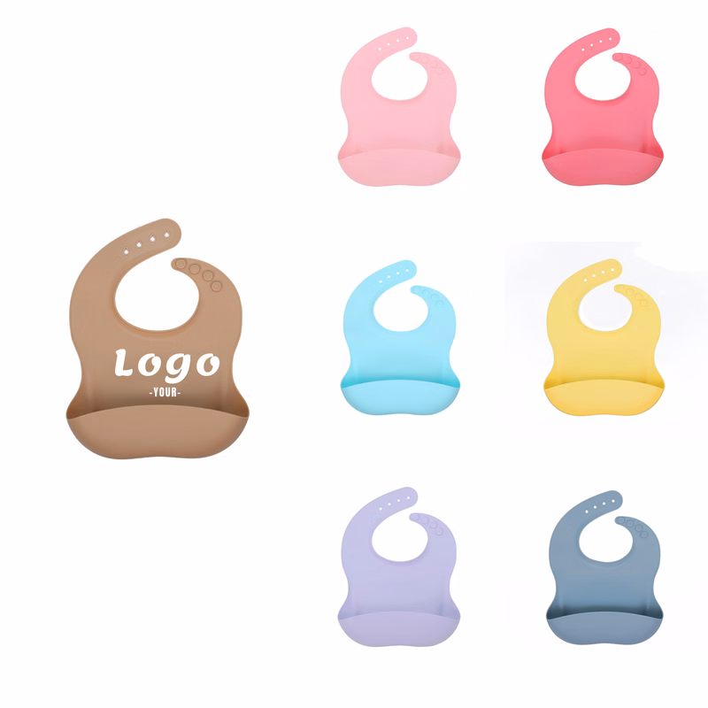 Cute Waterproof Silicone Baby Feeding Bibs