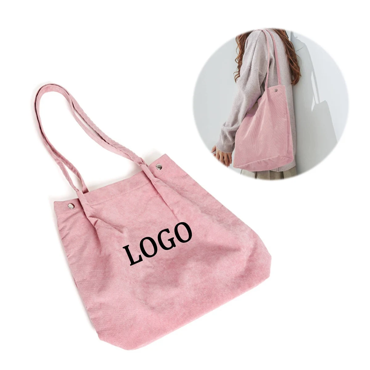 Women's Corduroy Tote Bag 1