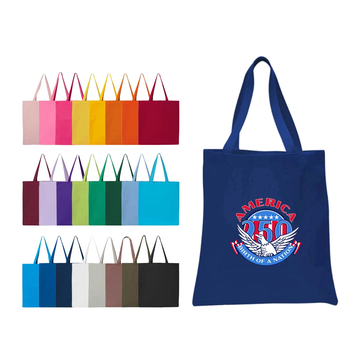 12 oz. Canvas Promotional Colored handle Tote Bag 1