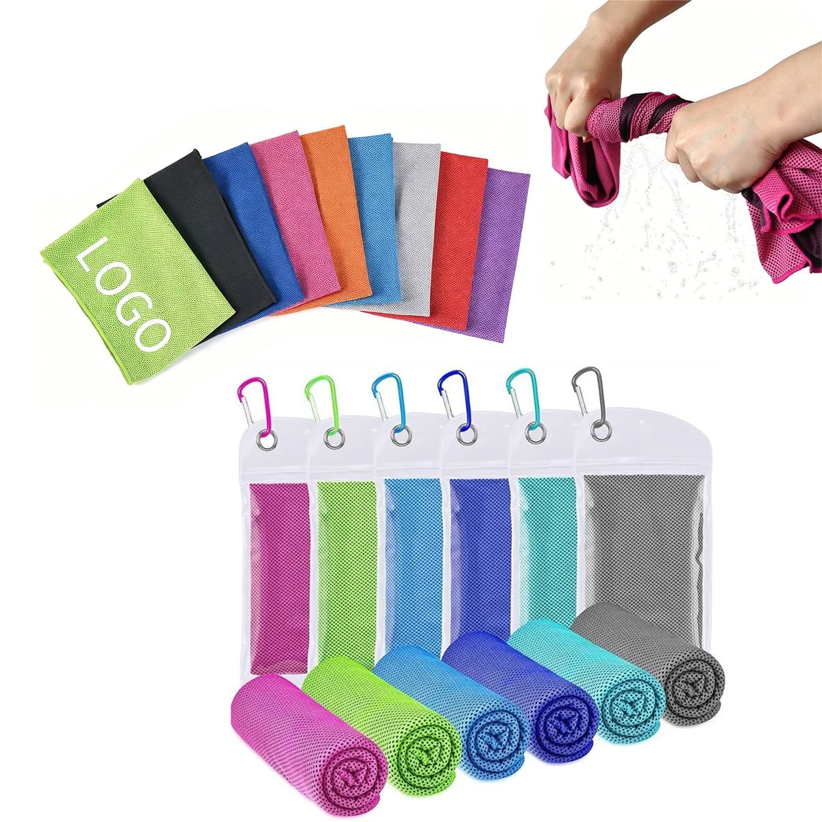 Microfiber Cooling Towel with Carabiner 1