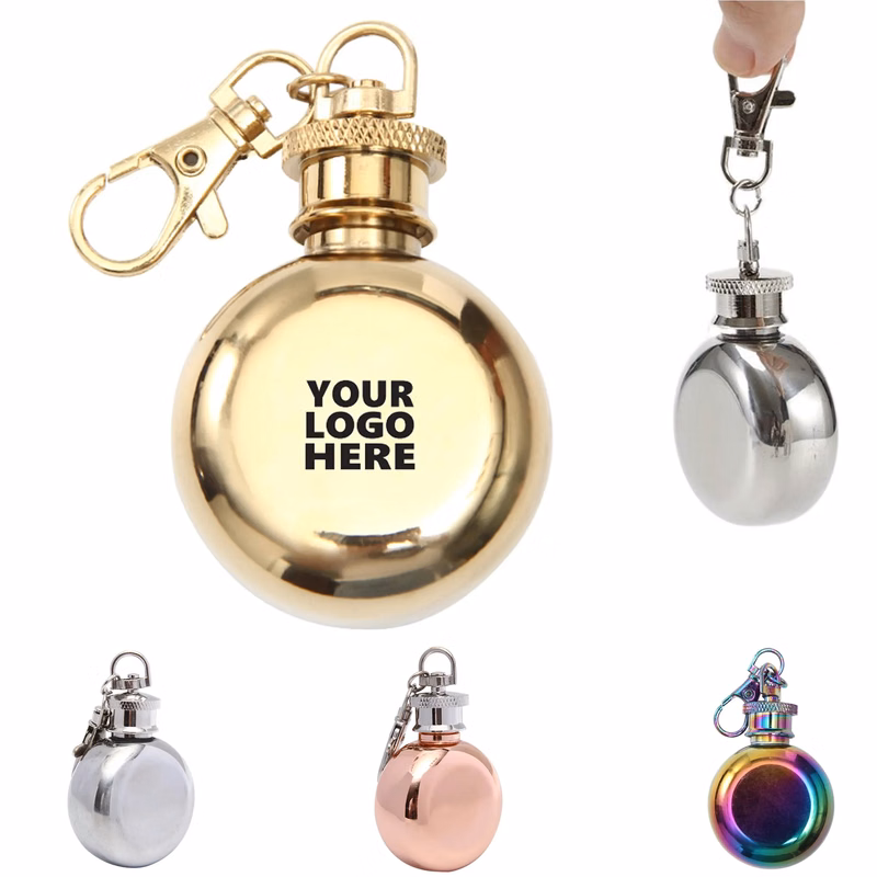 1Oz Portable Multi-Colored Round Flask