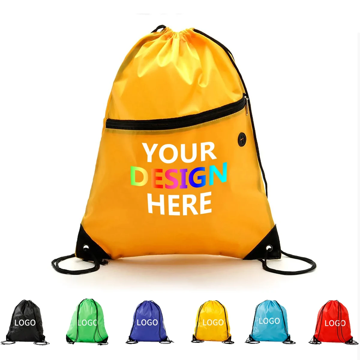 Zipper Drawstring Bag With Ear Buds Slot 1