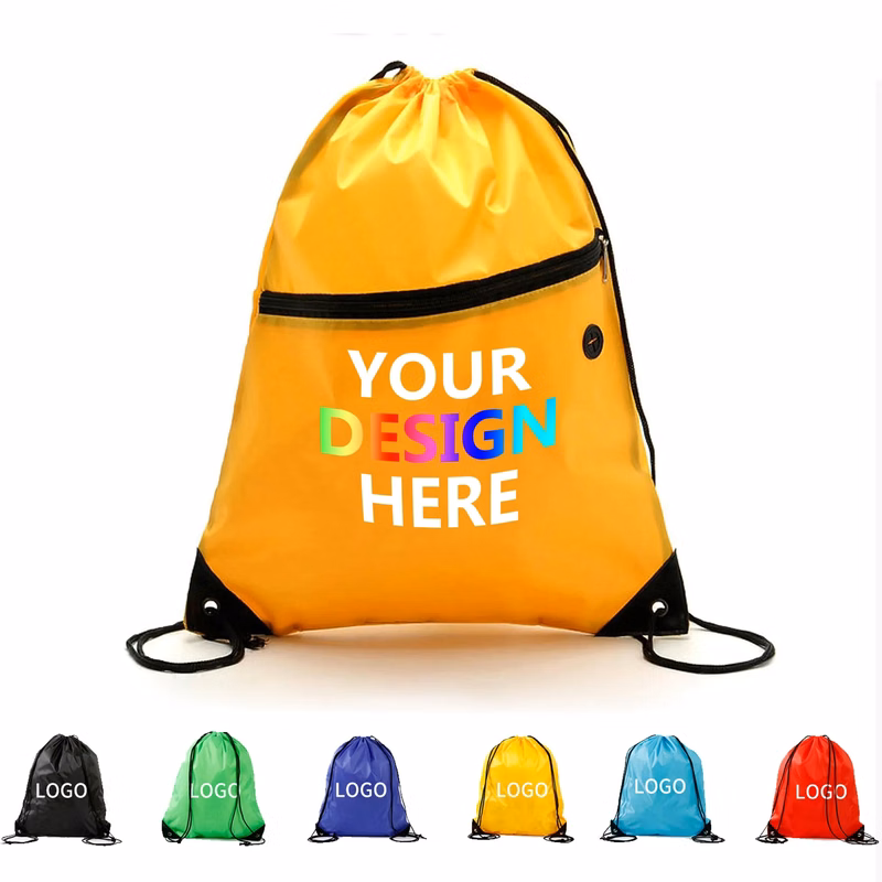 Zipper Drawstring Bag With Ear Buds Slot
