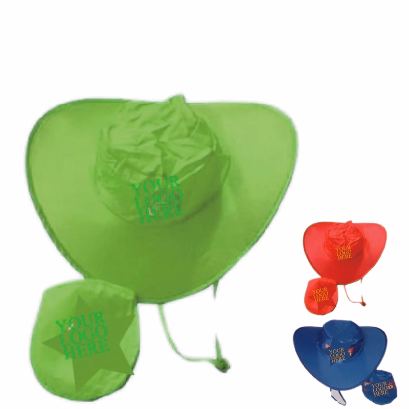 Custom Printed Foldable Cowboy Hat with Storage Pouch