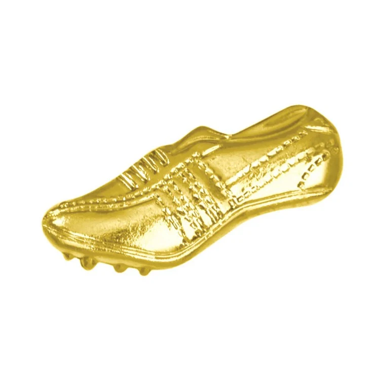 Track Athletic Shoe Bright Gold Chenille Lapel Pin 1