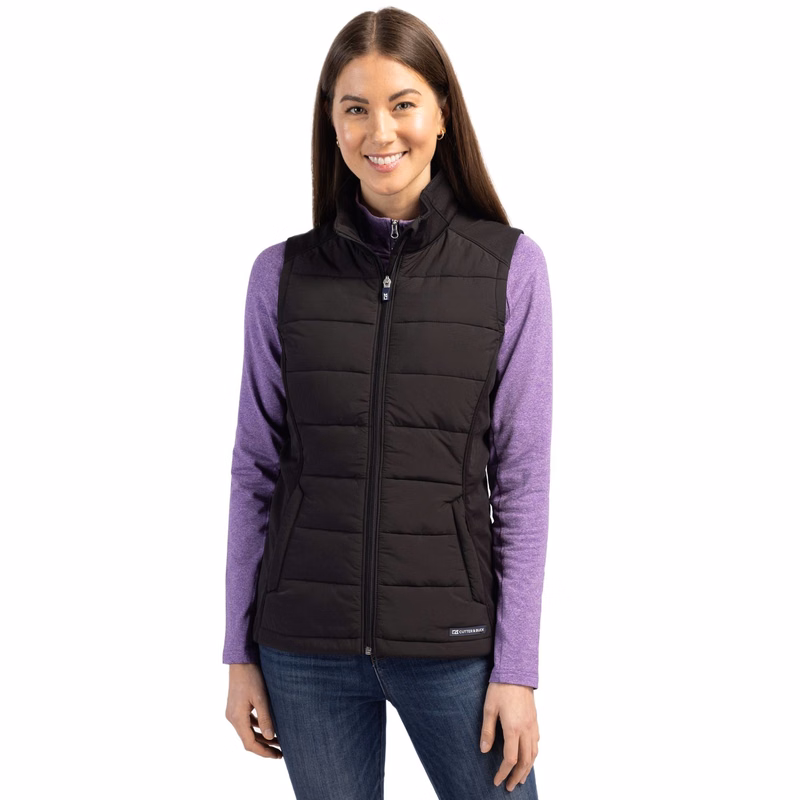 Cutter & Buck Evoke Recycled Honeycomb Fleece Womens Hybrid Full Zip Vest