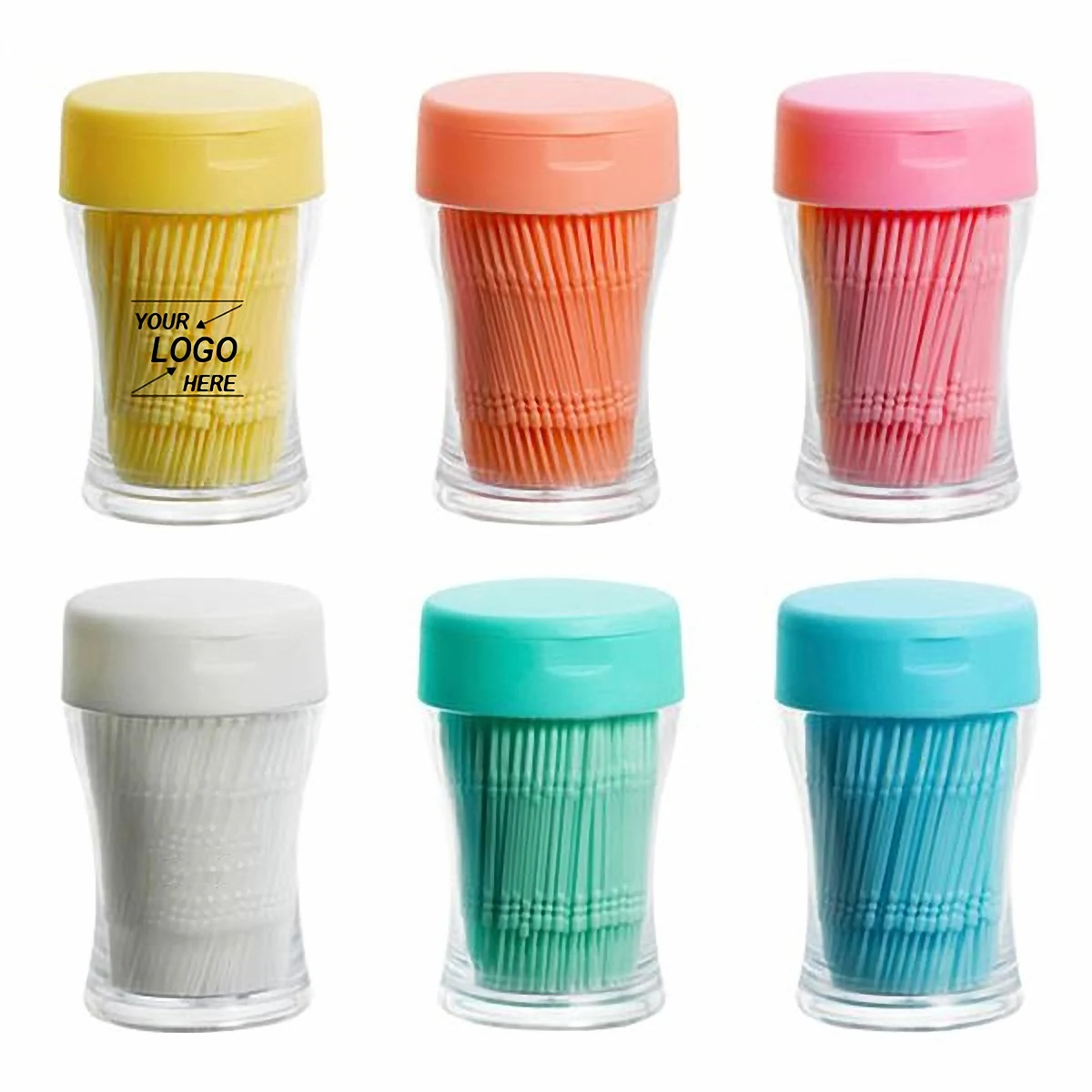 Dual-Ended Toothpicks in Plastic Bottle, custom kitchen gadget with logo imprint 1