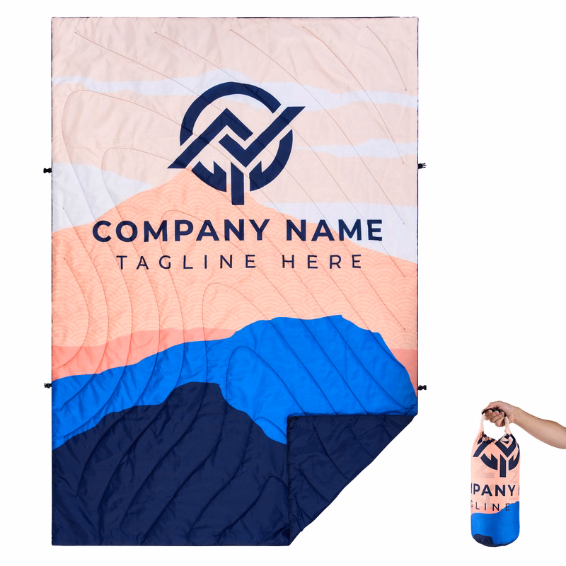 Sublimation Outdoor Puffy Packable Camping Blanket-75" X 52"