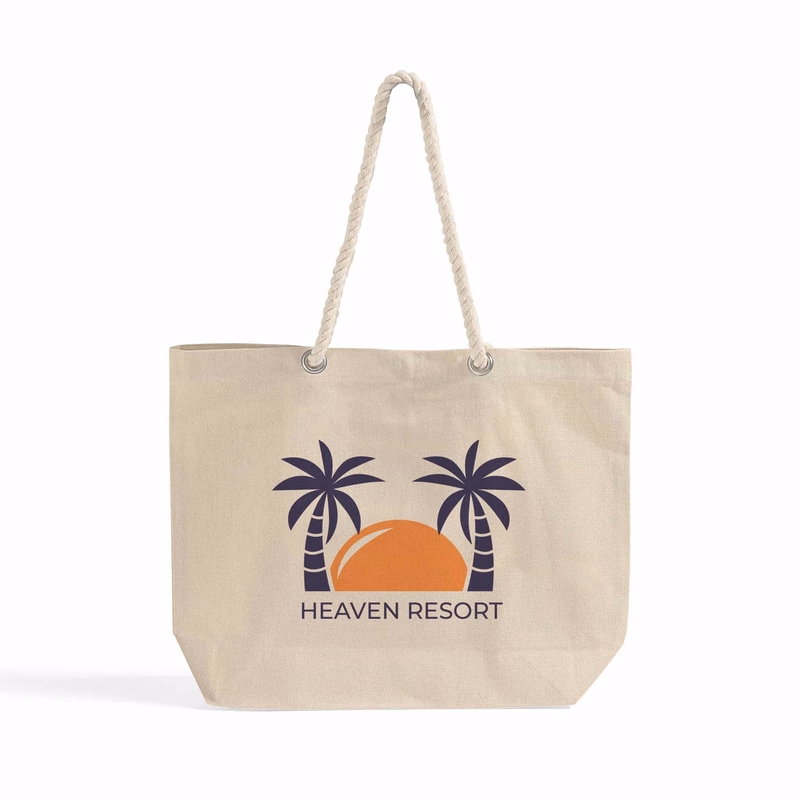 Rope Handle Beach Tote Bag