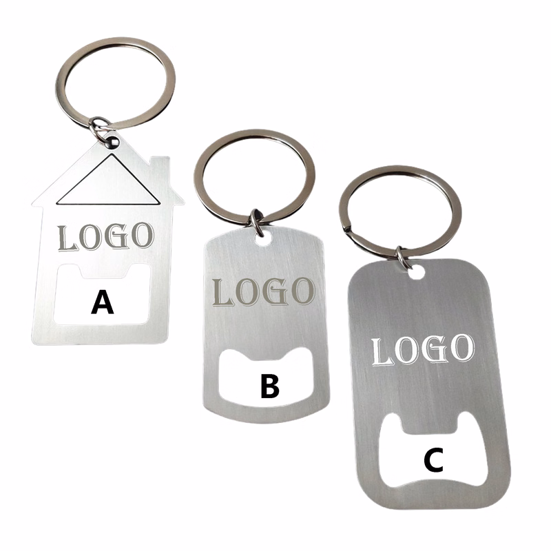 Stainless steel metal bottle opener keychain MOQ50
