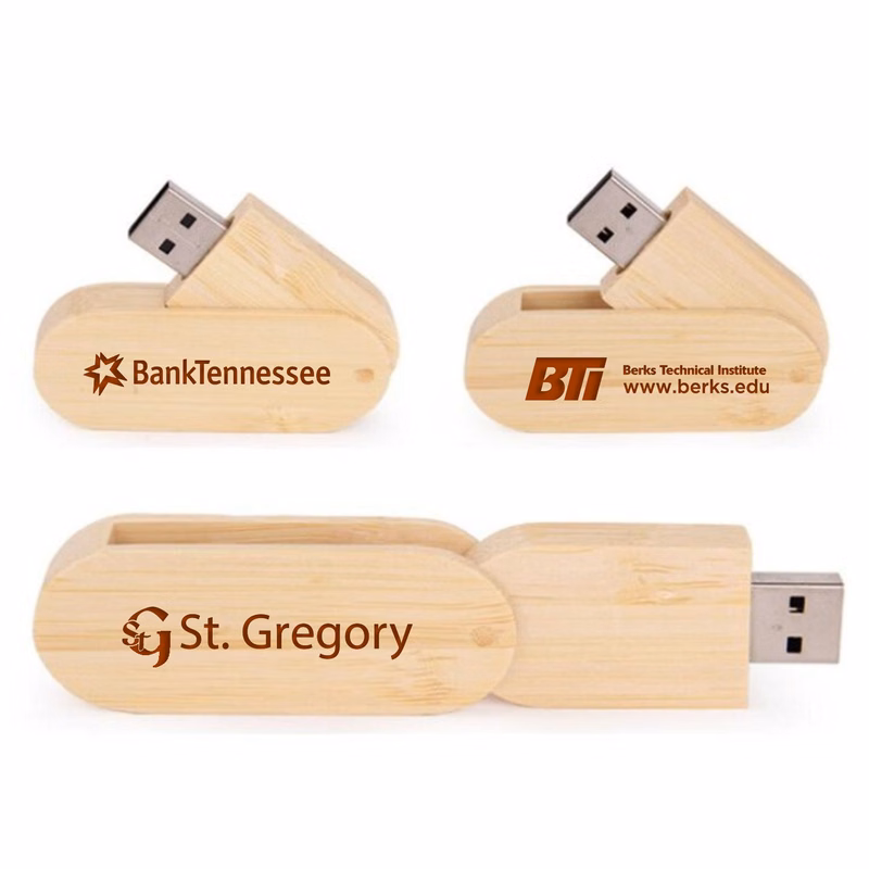Wooden Swivel USB Flash Drive