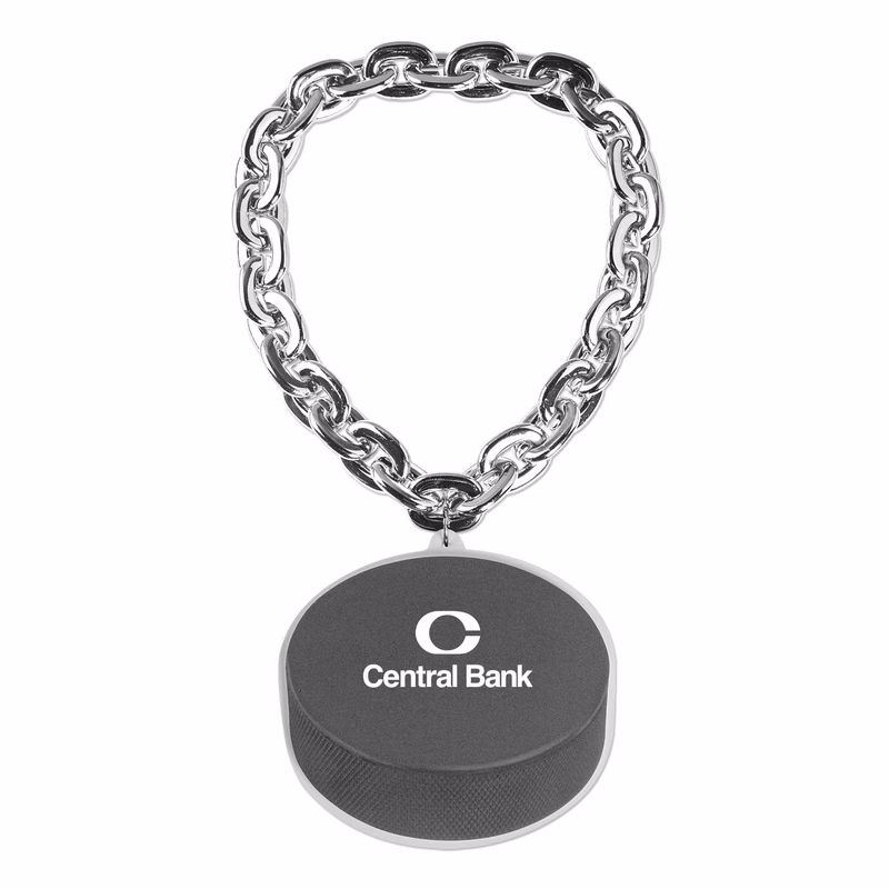 Hockey EVA Puck Medallion with Jumbo Chain