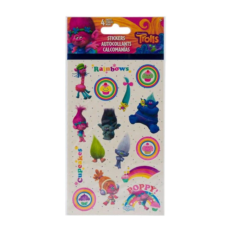 Trolls DreamWorks Stickers - Assorted 4 Sheet 1