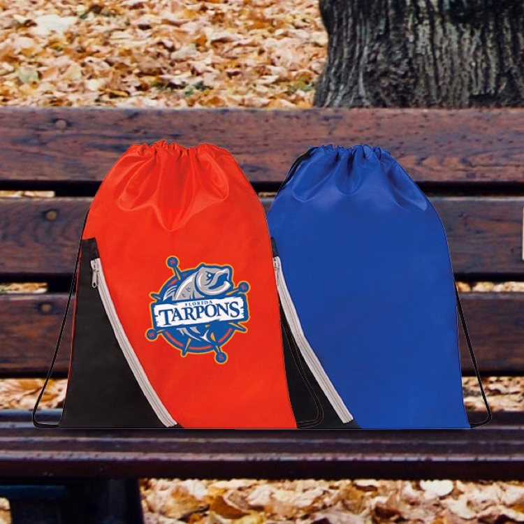Zip Line Drawstring Backpack