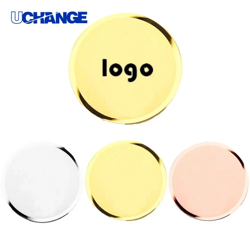 Round Stainless Steel Name Badge Polished ID Plate 1