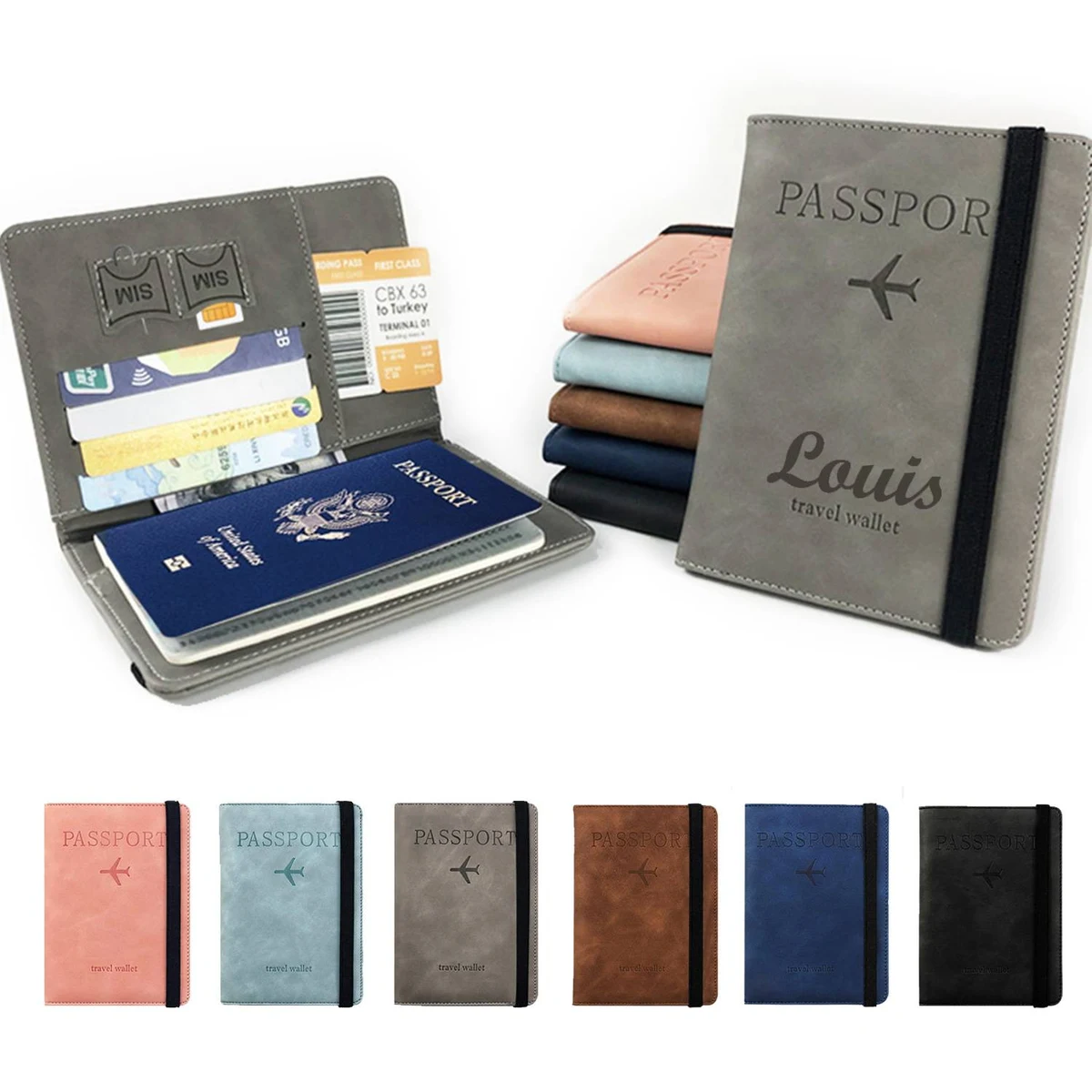 RFID PU Leather Multifunctional Passport Travel Wallet 1