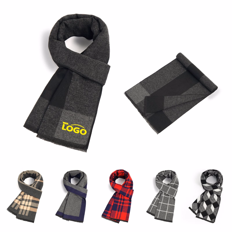 Winter Plaid Faux Cashmere Scarf Shawl
