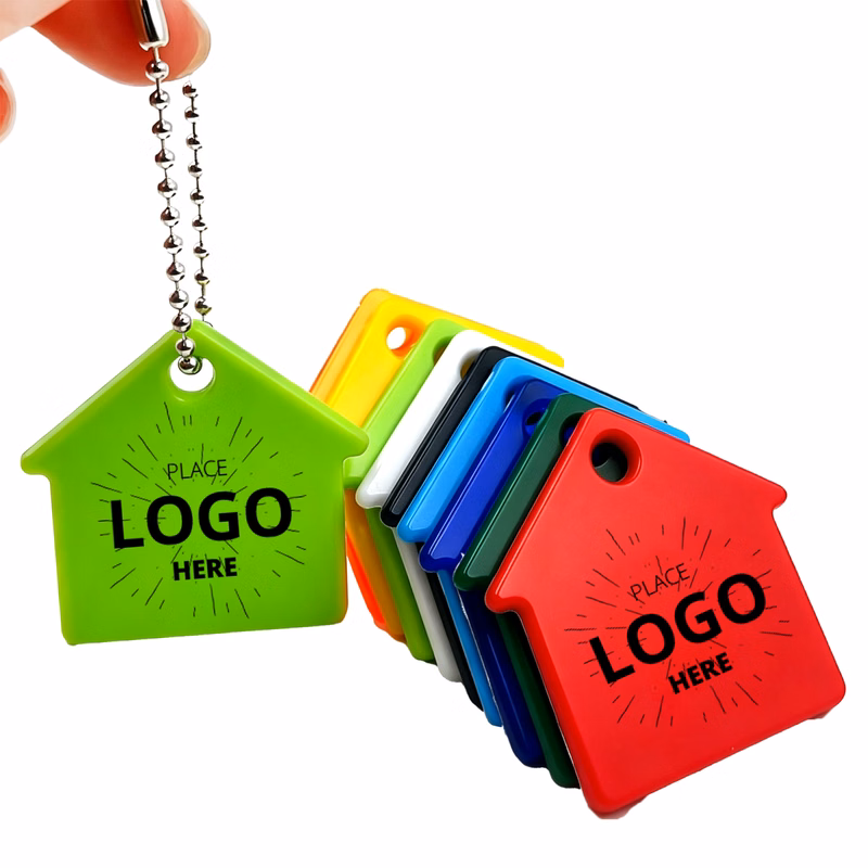 House Shaped PVC Soft Key Tag With Bead Chain