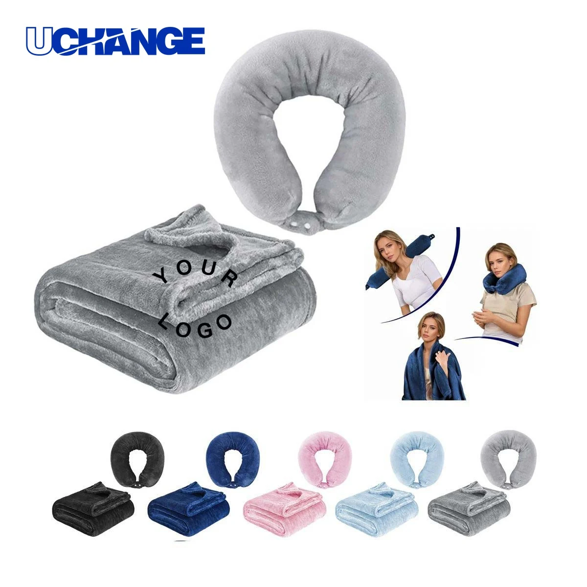 Travel Blanket with Neck Pillow Design for Trips 1