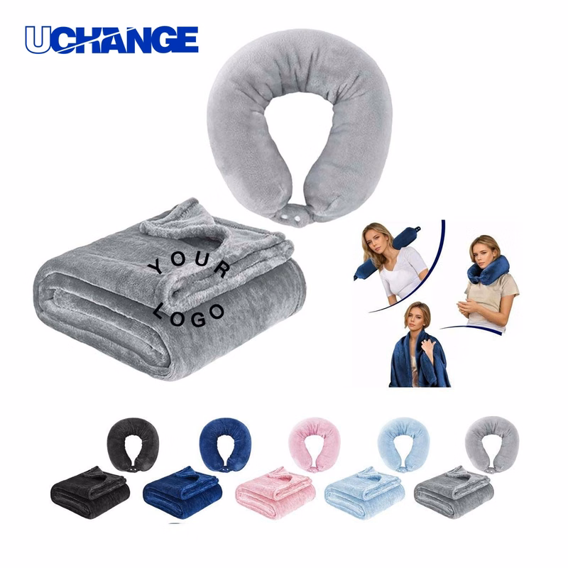 Travel Blanket with Neck Pillow Design for Trips