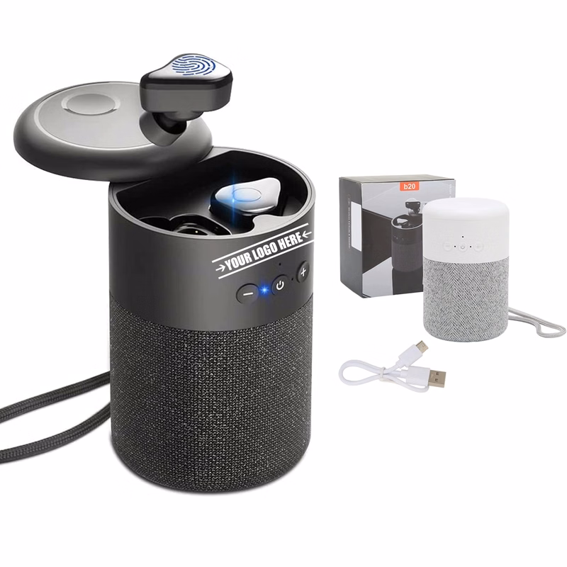 Mini Small Bluetooth Speaker With Earbuds 2 In 1