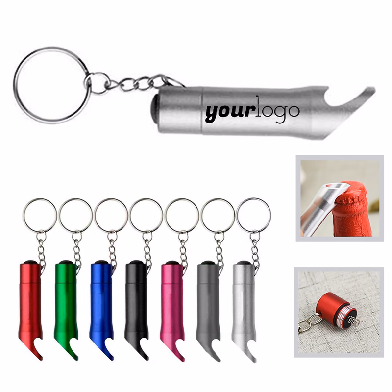 Bottle opener flashlight keychain