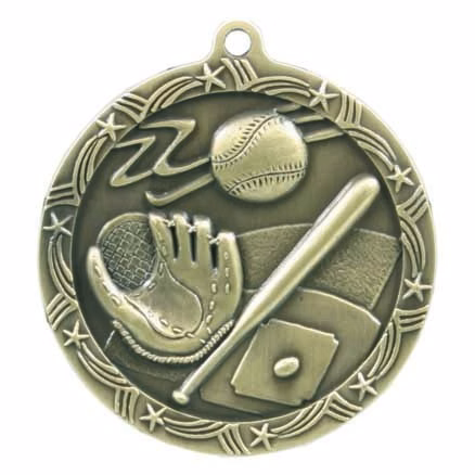 Baseball Shooting Star Medal, 2 1/2"