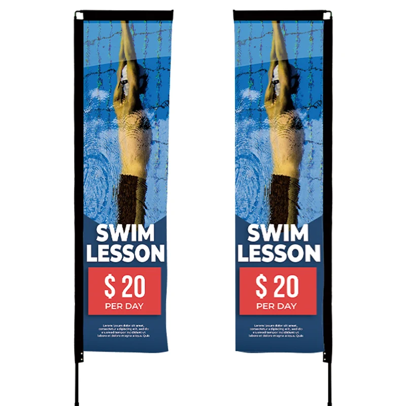 Rectangle Wind Flutter Flag - Large Double Sided 1