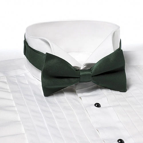 Hunter Green Solid Color Bow Tie - Adjustable Band 1